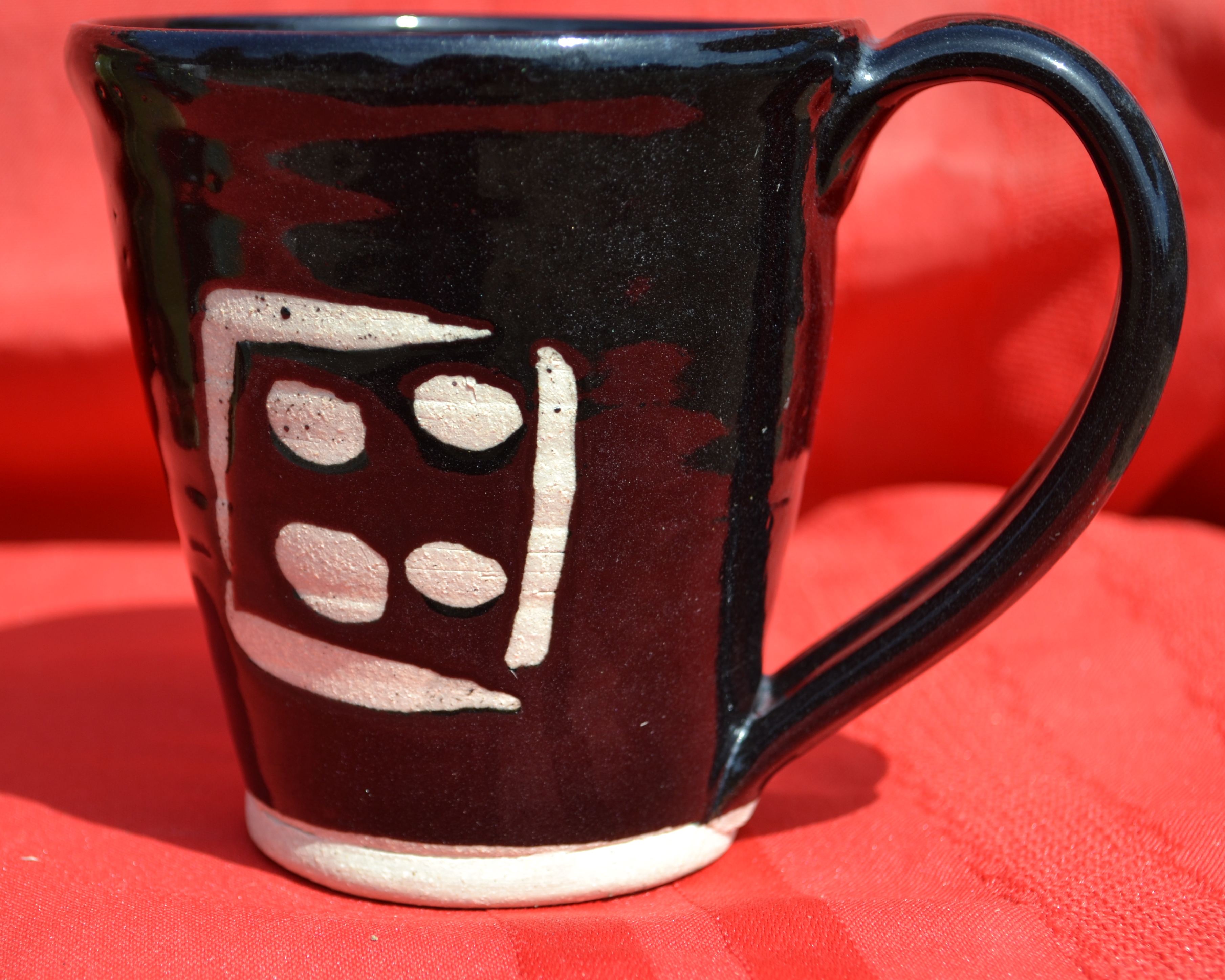 Flowerpot Mug with Dancing Pattern Black Pearl