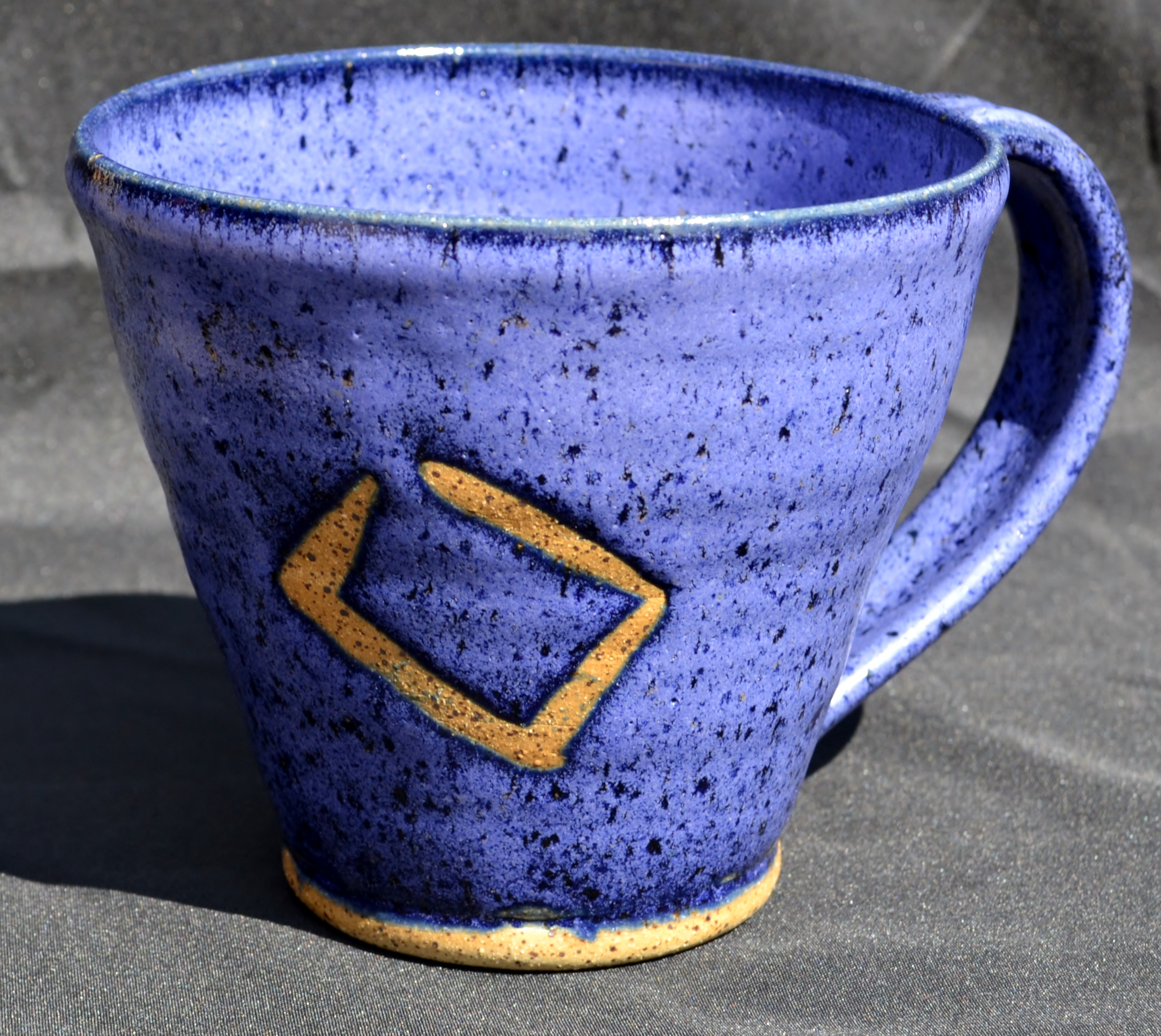 Flowerpot Mug with Diamond Pattern Luka Blue