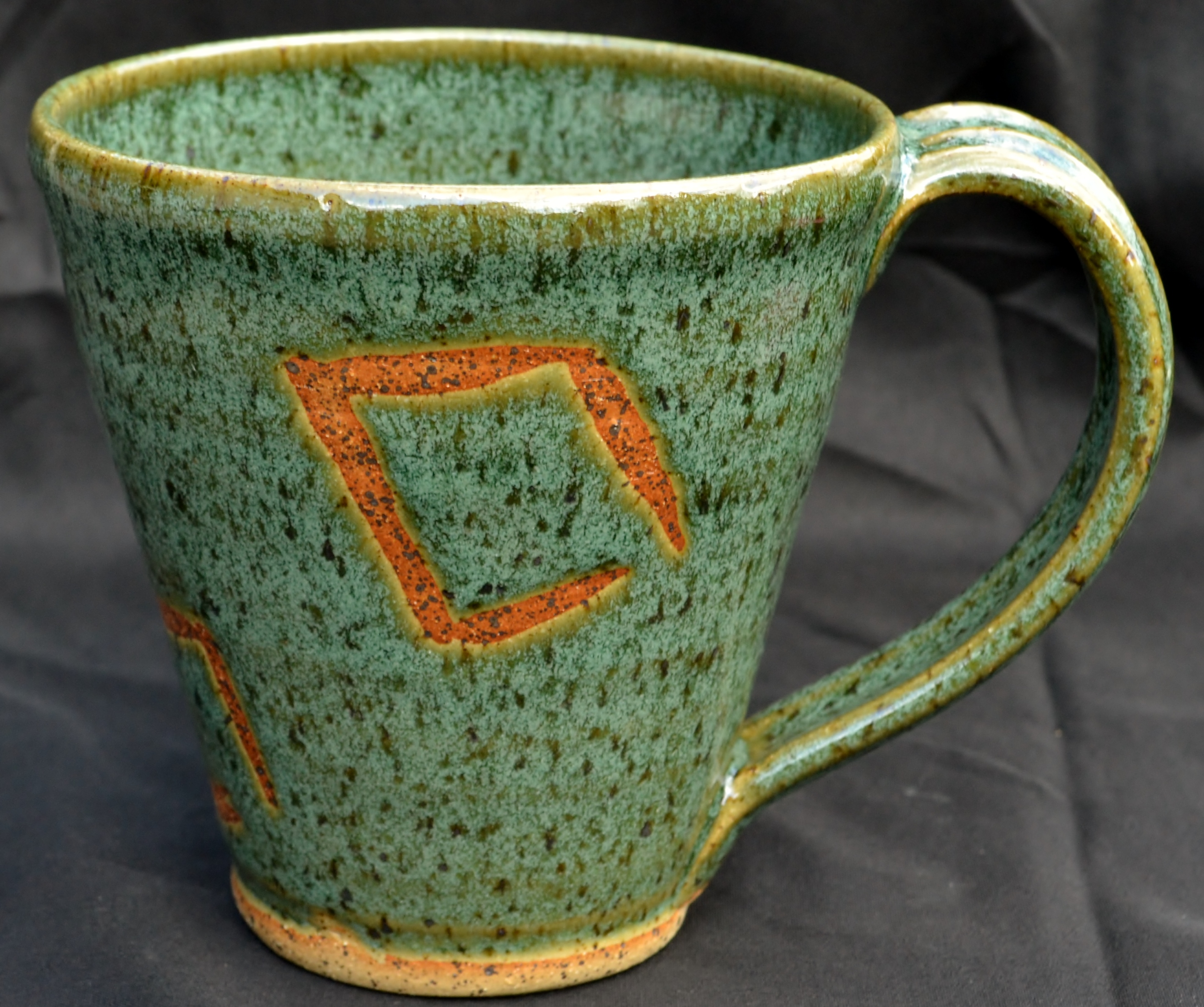 Flowerpot Mug with Diamond Pattern Nori Green